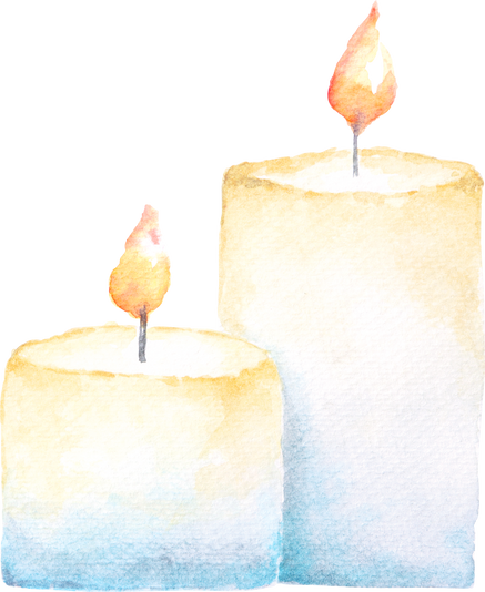 Watercolor Candles Illustration